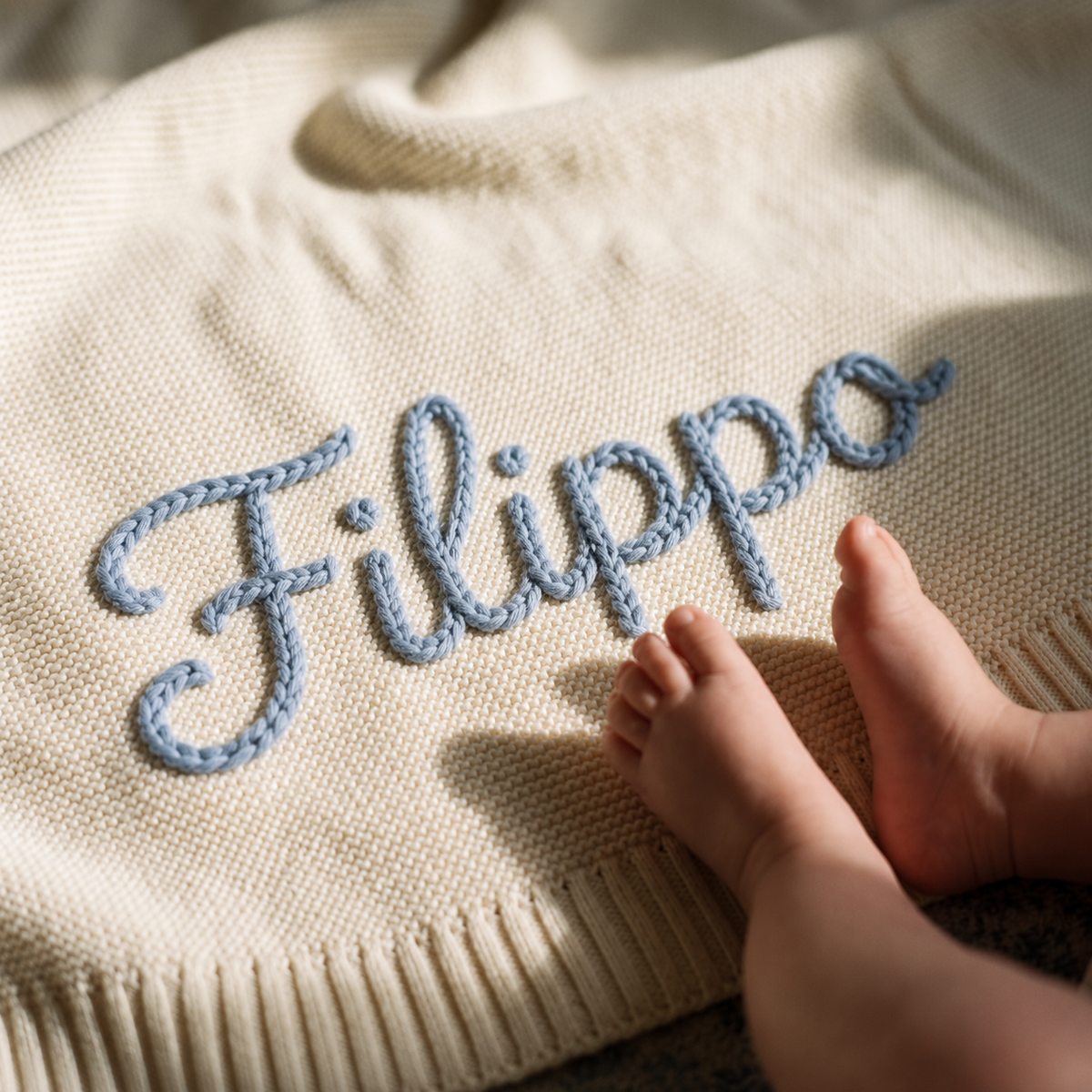 Copertina Personalizzata con Nome Ricamato a Mano